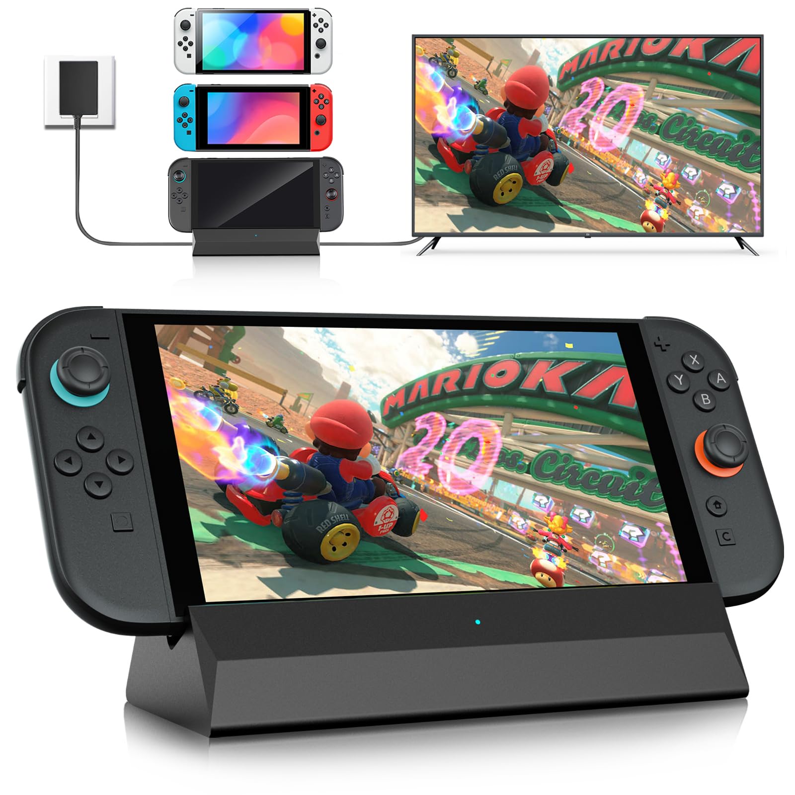 Photo 1 of **no cable**YDXZBC Switch 2 Dock, Switch 2 Docking Station with 4K@120Hz HDMI 2.1 Adapter/3 USB 3.0 Port/Type C Port/100W Fast Charging for Nintendo Switch 2/1/OLED,Support Latest System (v21.0.1)