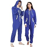 Dodheah Adult Onesie Pajamas Women Mens Jumpsuit Sleepwear Zipper One Piece Outfits Homewear Sportwear Loungewear