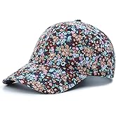 QECEPEI Floral Baseball Cap Cotton Dad Hat Adjustable Print Ball Cap for Women