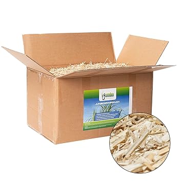 Jumbogras® Rindenmulch-Alternative: Garten-Mulch aus Miscanthus/Chinagras/Elefantengras-Häcksel für Pflegeleichte Gärten/Gart