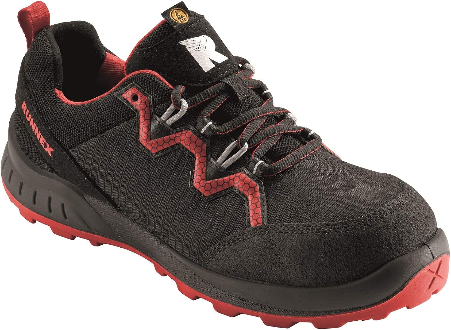 ruNNex Safety Shoes S3 TeamStar 5311 ESD, AntiStatic, Black, Red, Low
