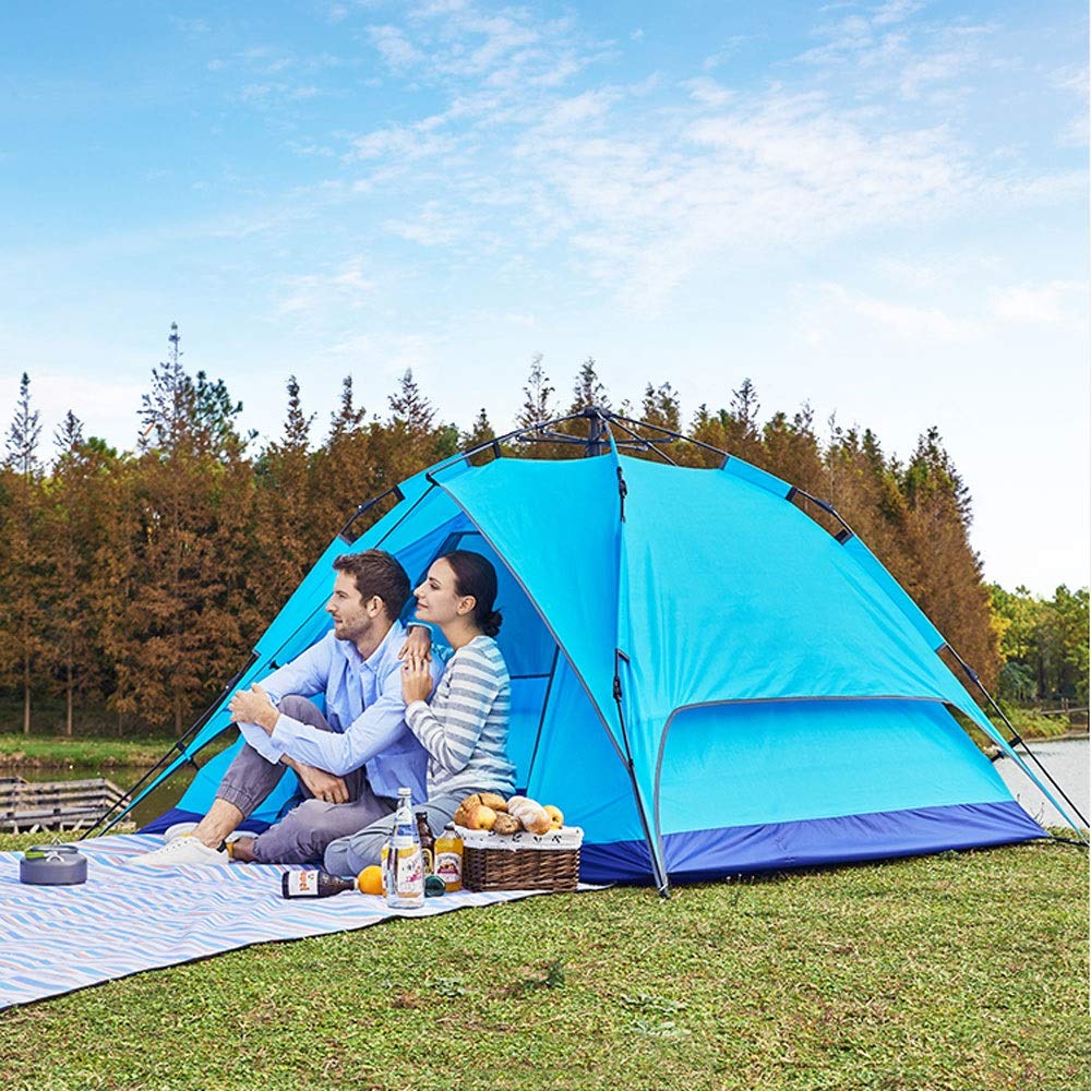 B07p8llnhq Blue 家族旅行のテント 屋外の全自動厚く暴動雨シングルダブルダブルキャンプキャンプテント 青 緑 テント本体 公式の Anoual Ma