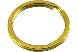 Okones Pack of 20,30mm(1.18 Inch) Diameter,Leather Handmade Factory Flat Split Solid Brass Antique Key Ring (1-1/5'' 30mm)