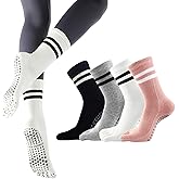 CIENCHENSOX Pilates Socks for Women, Non Slip Yoga Five Toe Grippy Socks for Hospital Barre Sticky Gym Slipper Socks 4 Pairs
