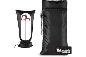 DEMEDO Extended Outdoor Faucet Cover for RV Park Water Hydrant Insulated, 3M Thinsulate Insulation Sprinkler Freeze Protector for Winter & Summer, 35”H x 15”W for Garden Lawn Faucets & Yard Hydrant - Black