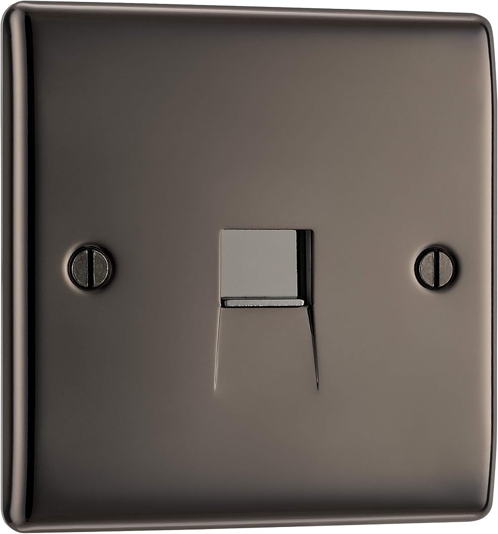 British General BG NBNBTM1-01 Single Master Telephone Socket Black Nickel