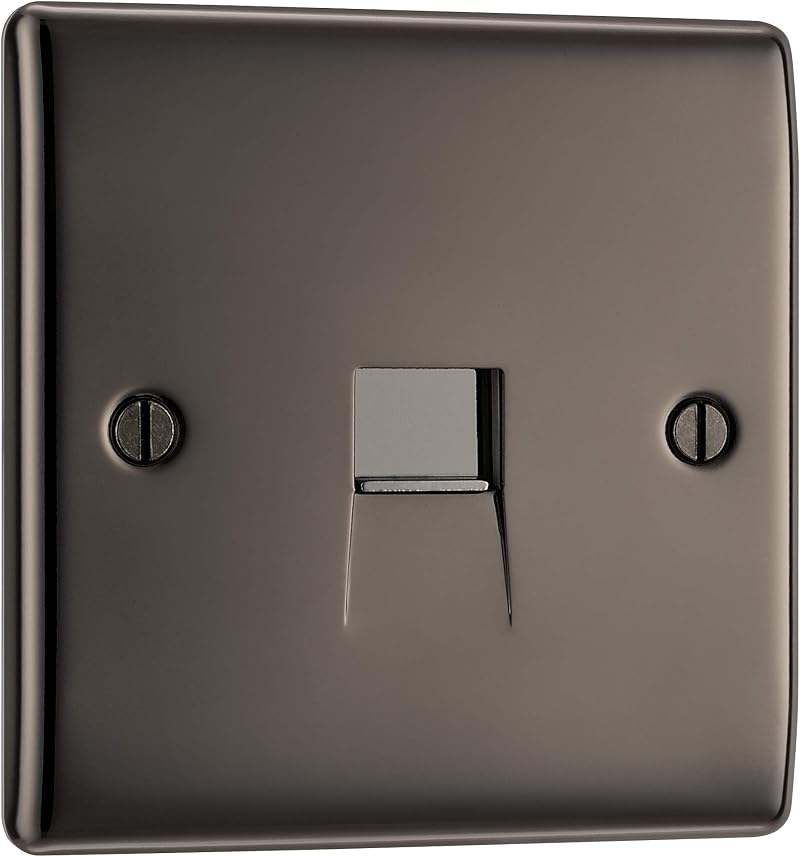 British General BG NBNBTM1-01 Single Master Telephone Socket Black Nickel