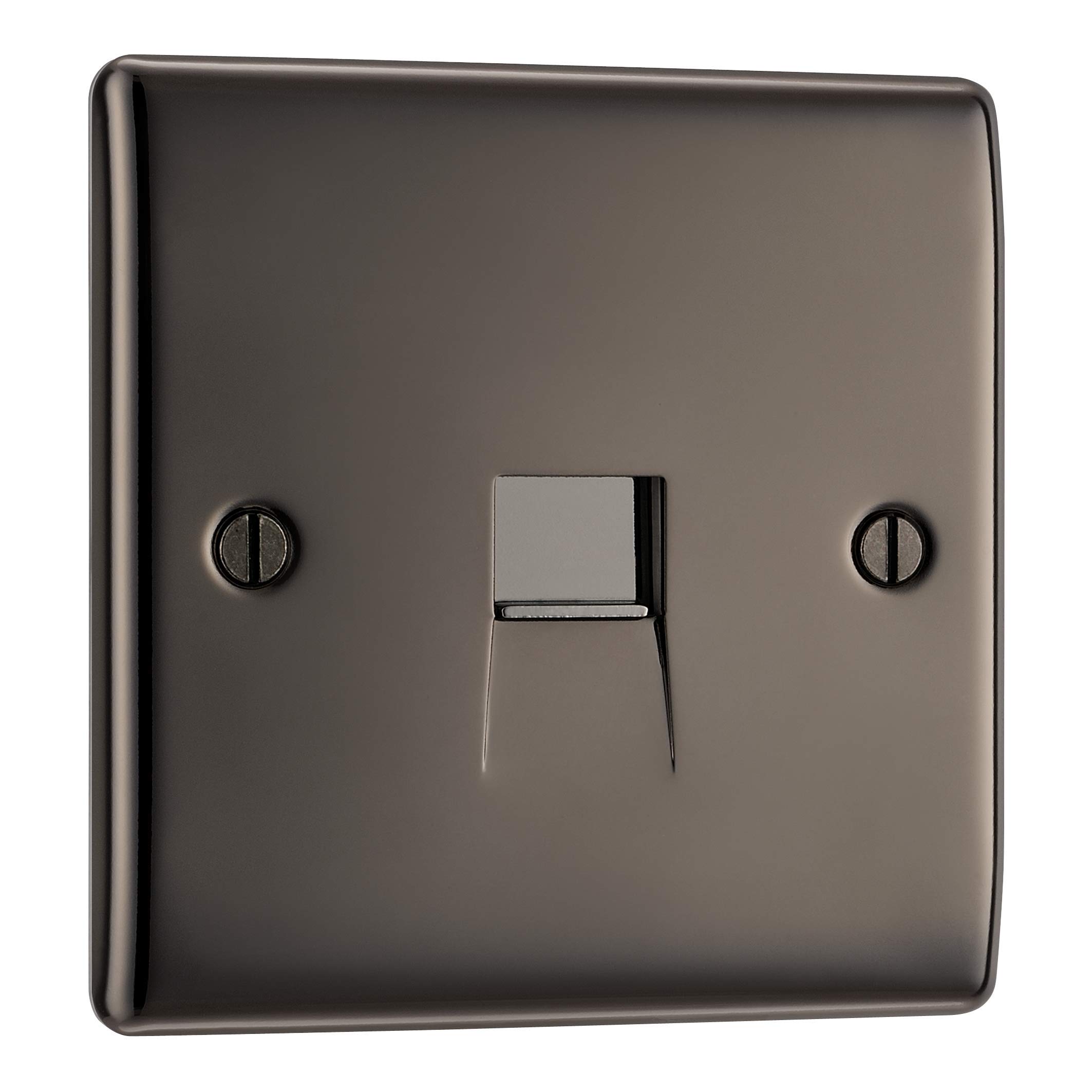 BG Electrical NBNBTM1-01 Single Master Telephone Socket, Black Nickel