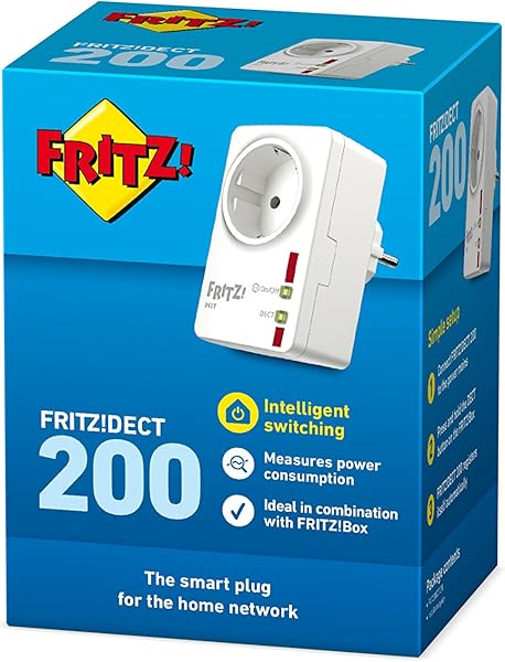 AVM FRITZDECT 200 International   Toma de corriente inteligente Smart Home DECT ULE programable y controlable a travs de Internet Interfaz en Espaol