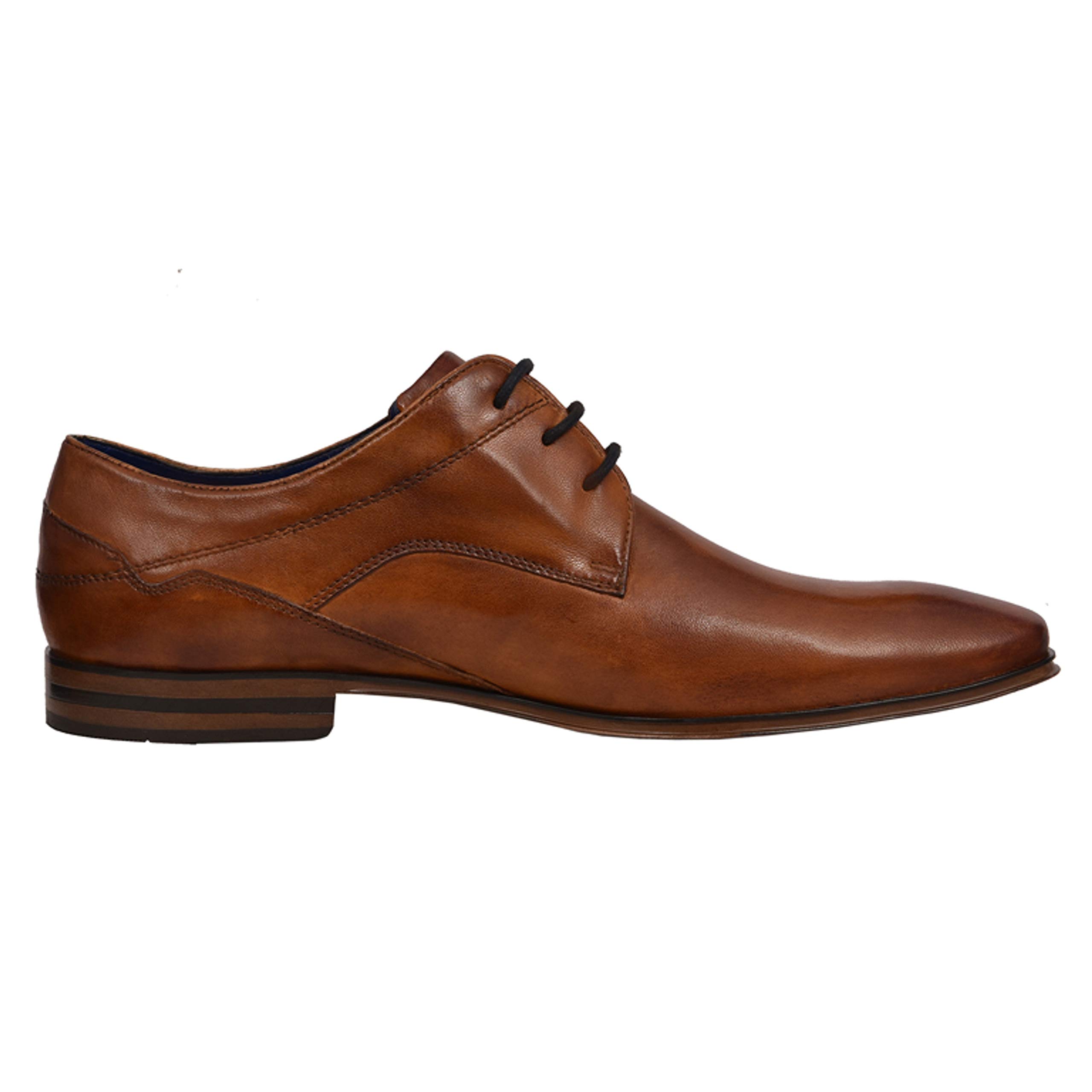 bugatti Herren Business Halbschuh aus Hochwertigem Leder, Derby mit Eleganter Liniengestaltung, Cognac, 40 EU 2