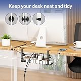 WELDUN Under Desk Cable Management Tray Kit Black Metal Organizer No Drill Clamp view 7