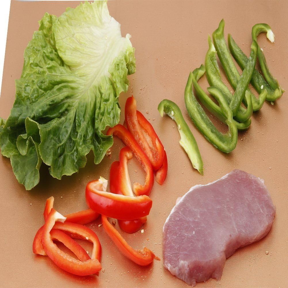 Grill Mat,BBQ Sheets Non Stick Reusable Washable Heat Resistant 260℃ for Charcoal Gas Electric Grill to Grilling Meat Veggies Seafood Eggs 4 Packs Copper - Image 4