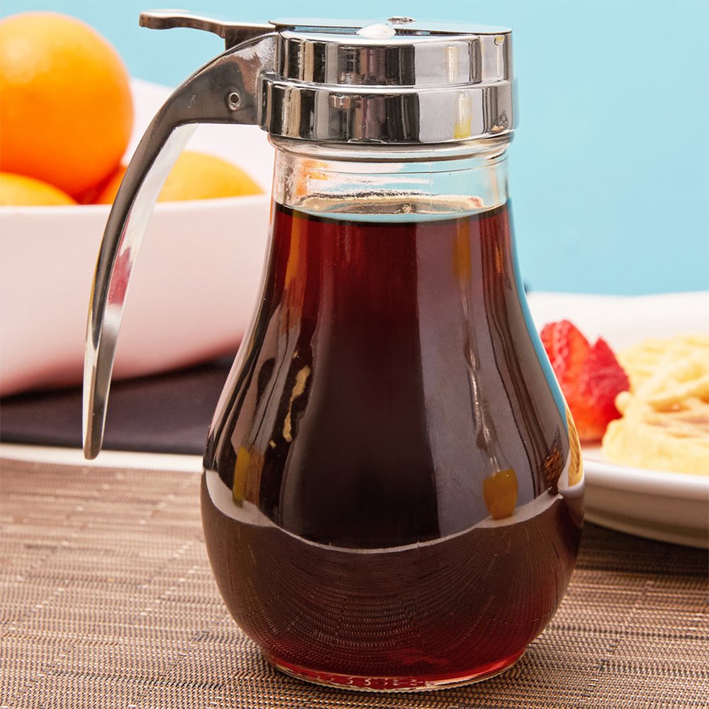 6Ounce Glass Syrup Dispenser, Retro Style Bulb Jar Syrup Dispenser