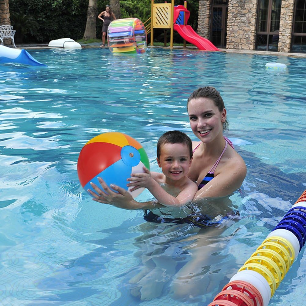 Inflatable Beach Balls[12PACK] 10" Rainbow Beach Balls Pool Party Balls Bulk Beach Balls Rainbow Colored Beach Toys Perfect for Beach Sand Pool Party Favors Swimming Water Toys for Kids.: Sports & Outdoors