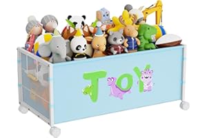 JBBTOOL Large Toy Box, Toy Storage Organizer for Kids, Toy Chest for Toddlers with 360° Wheels, Toybox for Living Room, Oxford Cloth Toy Box for Boys, Girls, Stuffed Animals, Clothes