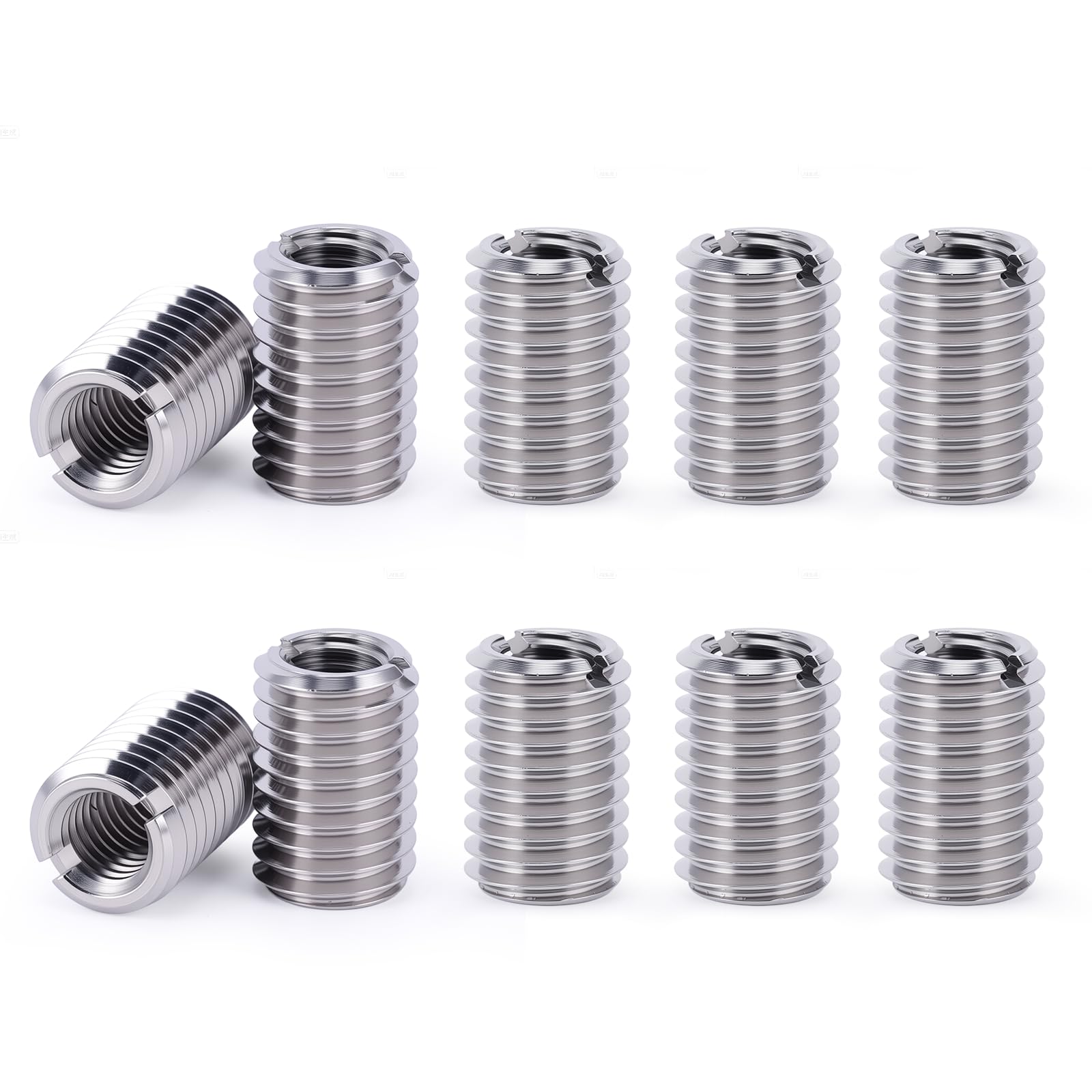 Helicoil Thread Repair Insert, Thread Repair Kit, 10Pcs Internal Thread Set Threaded Insert Nuts, Female Thread M8 x 1.25, Male Thread M12 x 1.75 Thread Adapter, Thread Reducer Adapter
