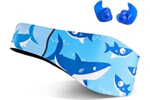 Qshare Swimming Headband & Silicone Earplugs – Best Design Ear Band to Protect Swimmer's Ears, Doctor Recommended to Keep Water Out and Earplugs in, 2 Sizes for Toddlers & Adults…