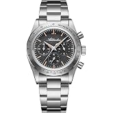ADDIESDIVE Simple Chronograph Watch for Men Tachymeter Bezel Sports Watch | Analog Fashion Watches Tachymeter Scale 100 M Waterproof C3 Lume 3 Subdials Quartz Movement K1 Bubble Glass
