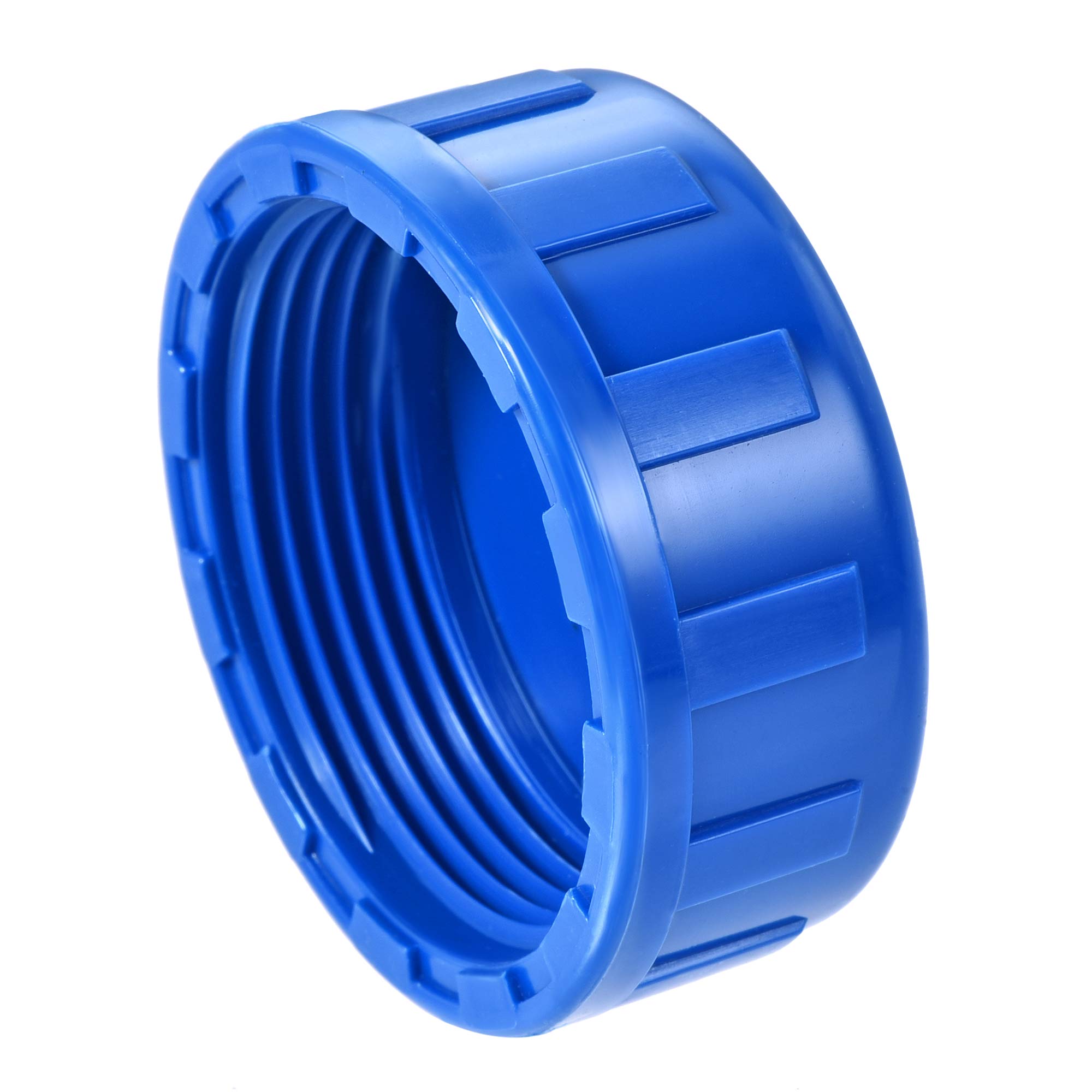 sourcing map 1-1/2PT Pipe Fitting Cap, PVC Round Female Thread Hose Connector, for Garden and Outdoor Water Pipes End, Blue