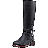 Jeossy Knee High Boots for Women, Classic Tall Riding Boots Low Heel with Inside Zipper Works and Outside Zip Decorative