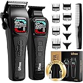 Ufree Professional Hair Clippers for Men, Barber Clippers and Trimmer Set, Cordless Clippers for Barber, Rechargeable Hair Trimmer Cutting Kit with Sharper DLC Blades, Suitable for All Hair Types