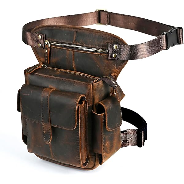 DK86 Genuine Leather Hip Bag Thigh Drop Leg Bag Waist Fanny Pack