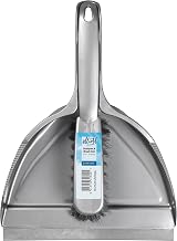 Elliott Dustpan and Brush Set Durable Plastic Pan Rubber Lip Silver view 4