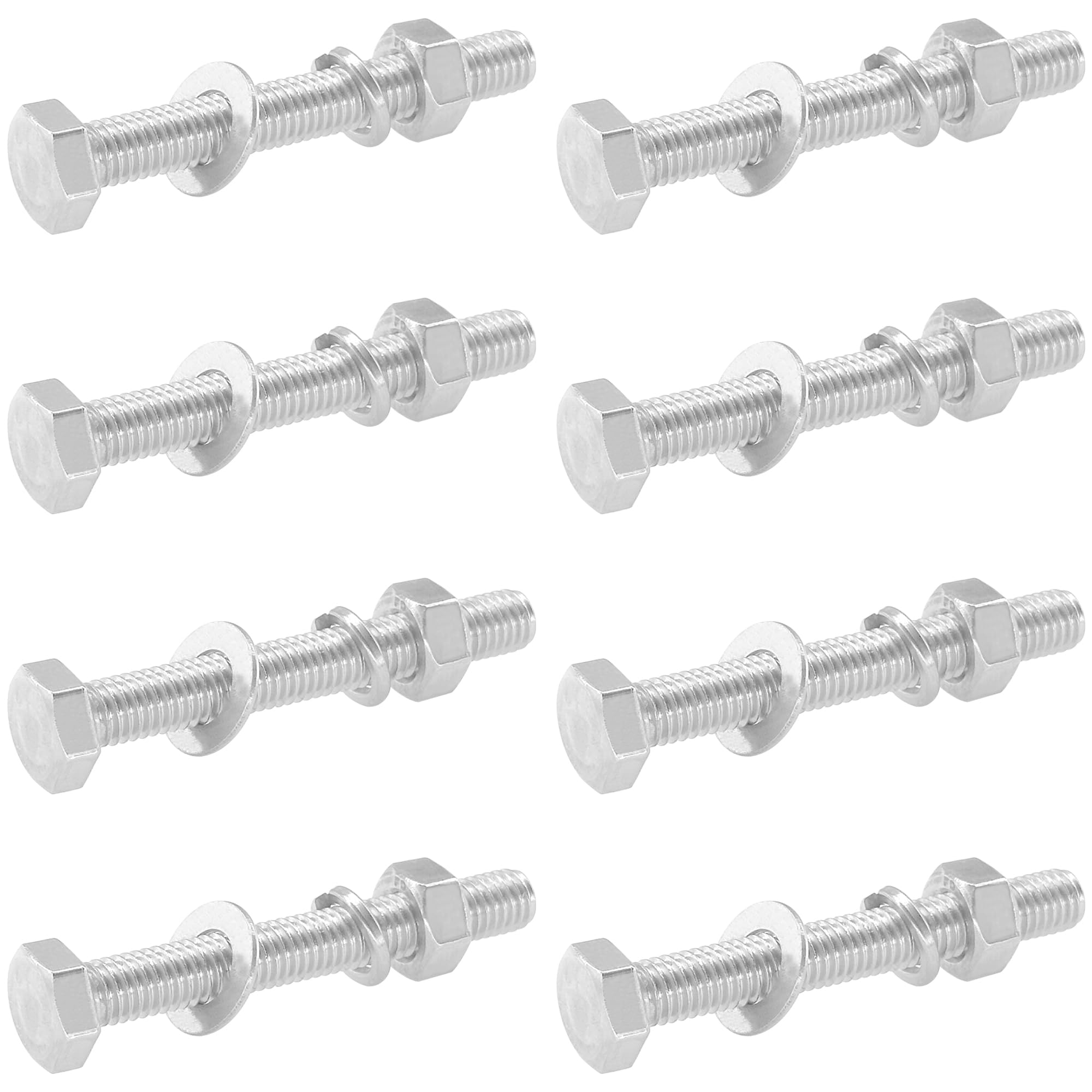 8 Sets of Hex Bolts with Nuts and Washers,304 Stainless Steel M8 Nut and Bolt Combination Kit (M8 x 60mm)