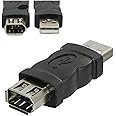 Firewire Adapters, Firewire IEEE 1394 6 Pin F/Female to USB M/Male 1.1/2.0 Adapter Converter Connector for Camera Phone MP3 (