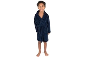 Leveret Kids Robe Boys Girls Solid Hooded Fleece Sleep Robe Bathrobe (2 Toddler-16 Years) Variety of Colors