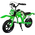 Kids Motorcycle,C6 Kids Electric Dirt Bike,12-inch 300W brushless Motor,3-Speed LCD Display,10 MPH Top Speed,LED Brushless Controller + Moto Sound，8 Miles Range,Green