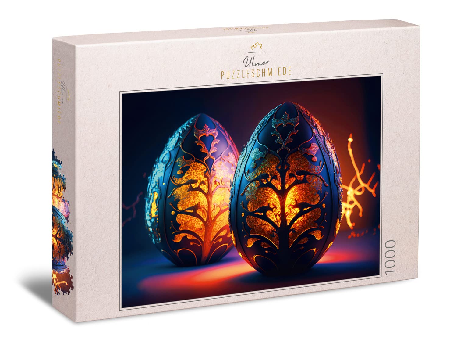 Ulmer Puzzleschmiede - Puzzle "Dragon Egg" - Fantastic puzzle with 1000 pieces - Sophisticated dragon motif for adults - from the puzzle collection colours and fantasy, quality made in Germany