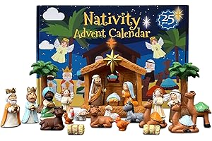 TroupePal Nativity Advent Calendar 2025 – 24 Days Christmas Nativity Scene Set, 25-Piece Holiday Countdown Gift for Kids & Family