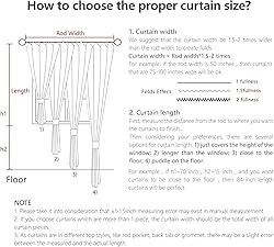 Joydeco Linen Curtains 90 Inch Length 2 Panel