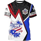 DFZ Puerto Rico Shirt 3D Fashion Classic Crewneck Short Sleeve Top Puerto Rico Jersey Unisex