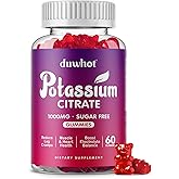 duwhot Potassium Citrate 1000mg Gummies, Potassium Supplement for Adults Women & Men, Support Leg Cramps & Muscle Health, 60 Chewables