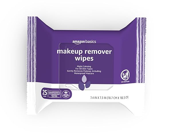 AMAZON BASICS MAKEUP REMOVER WIPES, NIGHT CALMING, GENTLE...