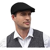KUJUHA Men's Newsboy Cap Cotton Flat Ivy Gatsby Newsboy Hat Driving Hat Irish Cabbie Hunting Caps Winter Hat