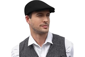 KUJUHA Men's Newsboy Cap Cotton Flat Ivy Gatsby Newsboy Hat Driving Hat Irish Cabbie Hunting Caps Winter Hat