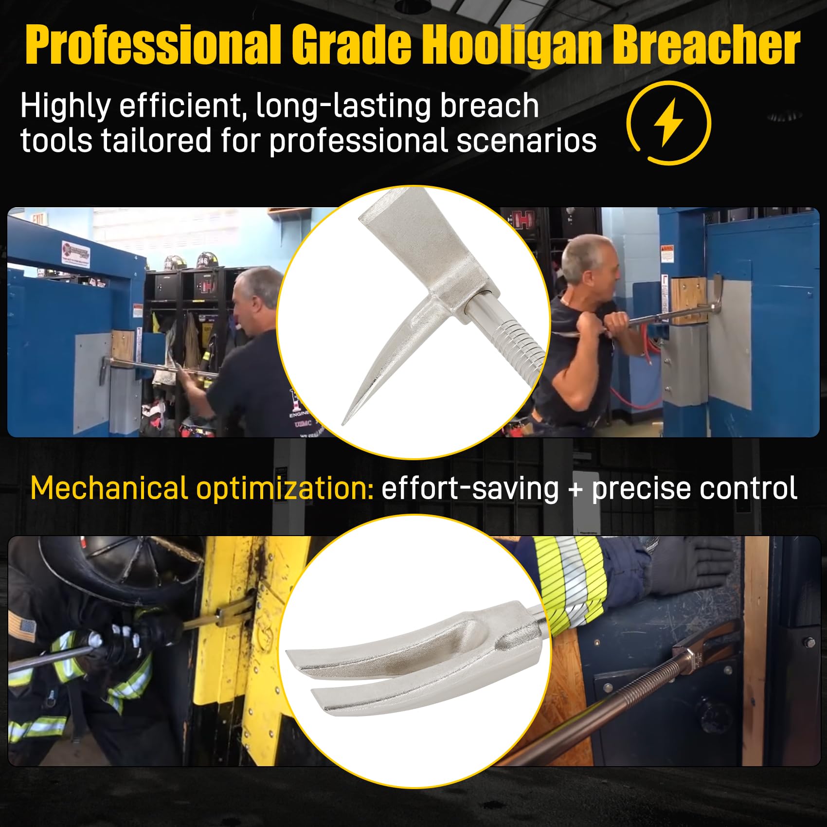 Condition photo showing New/Like New for 30" halligan tool, halligan bar with carry strap for fire rescue, tactical breaching & emergency ent