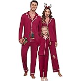 Marvmys Long Sleeve Pajamas Sets for Family Button Down Pjs Nightwears Soft Comfy Pj Lounge Sets Sleepwears Burgundy
