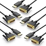 DteeDck DisplayPort to DVI Cable 6ft 5 Pack, DP