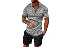 2024 Men's Polo Shirt and Shorts Sets 2 Piece Casual Outfits Quarter Zip Short Sleeve Summer Tracksuit Stylish Jogger Suit