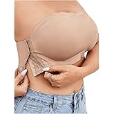 GORGLITTER Women's Plus Size Strapless Bras Front Closure Wireless Push Up Non-Slip Padded Bandeau Tube Top Bralette