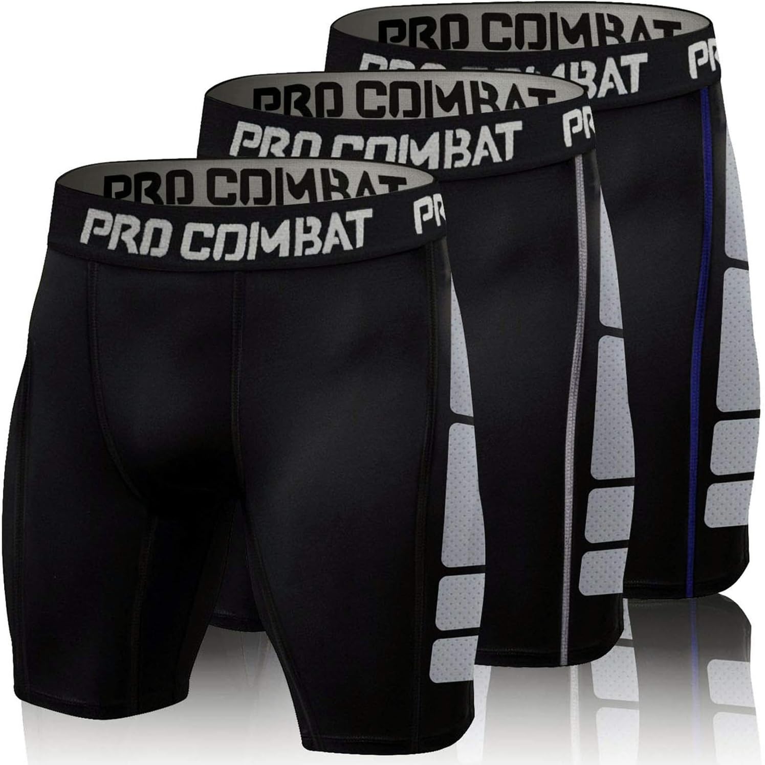 Men's Compression Shorts 3 Pack Quick Dry Sports Tight Shorts Soft Running Pants for Workouts, Training, Gym: Clothing