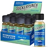 Suckerpunch Electrolyte Pickle Juice Shot, Spicy Dill, 2oz, 12 Pack | Leg and Muscle Cramp Support, Sports Drink, Post Workout Hydration, Potassium, Gluten Free, Keto, Low Calorie, Non GMO