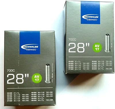 Schwalbe AV17 Inner Tube 700 x 28-45C 40mm Schrader Valve Pack of 2