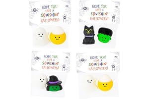 FUNETA 30 Pack Halloween Squishes, Halloween Party Favors, Halloween Classroom Favors, Squishy Toys, Goodie Bag Fillers, Bulk School for Kids, Halloween Treats Non Candy, Teal Pumpkin Project