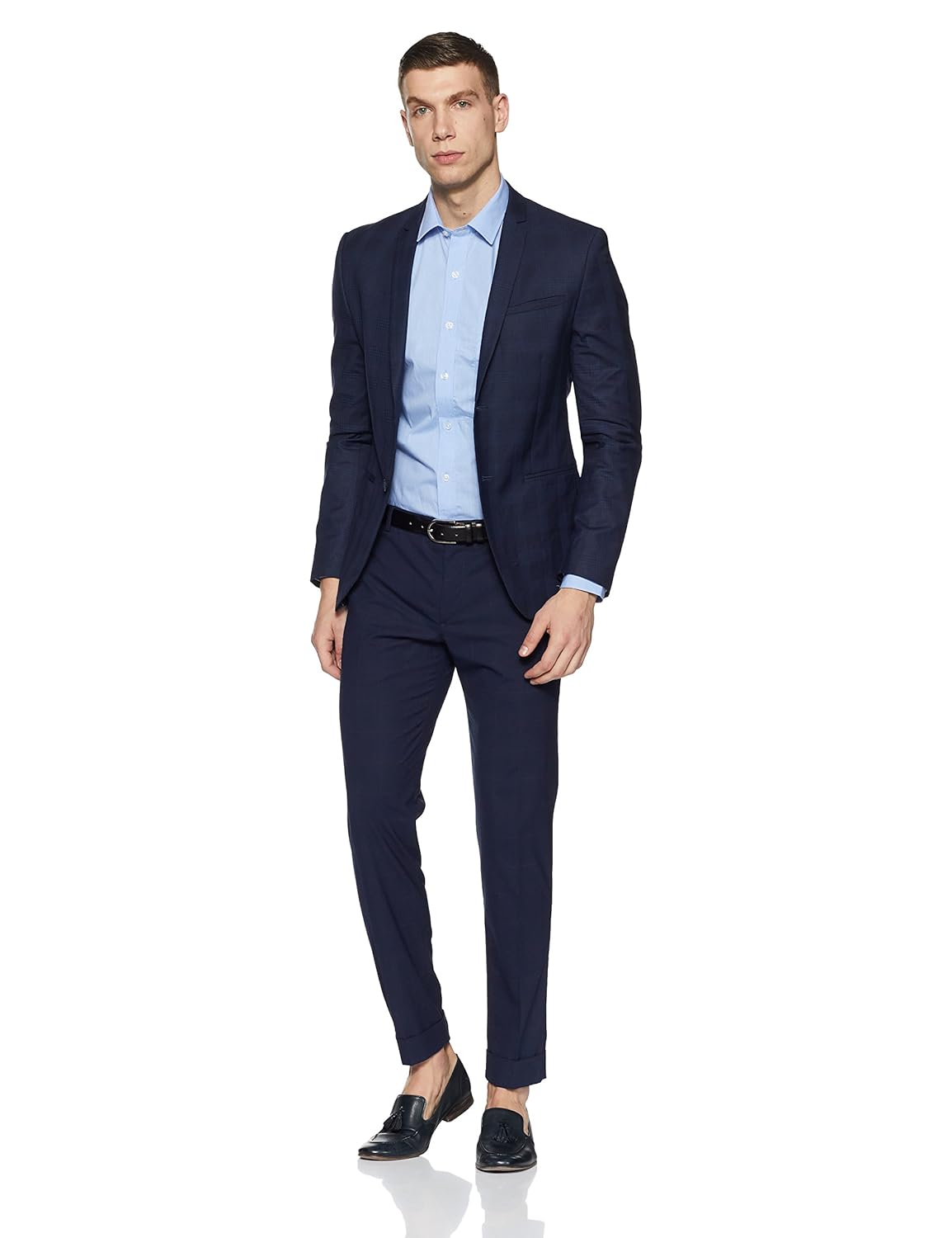 arrow men's checkered slim fit cotton formal shirt