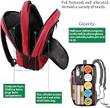 MATEIN Travel Laptop Backpack 15.6 Inch USB Port Anti Theft Water Resistant Red view 6